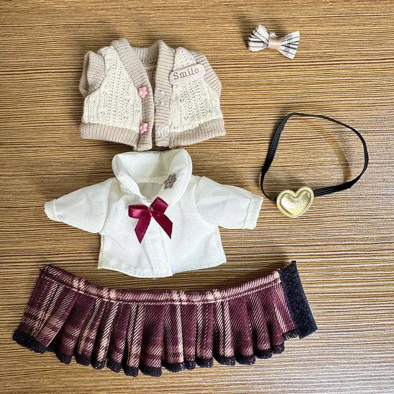 17Cm for Labubu Outfit Clothes Doll Accessories Doll JK Skirt Set