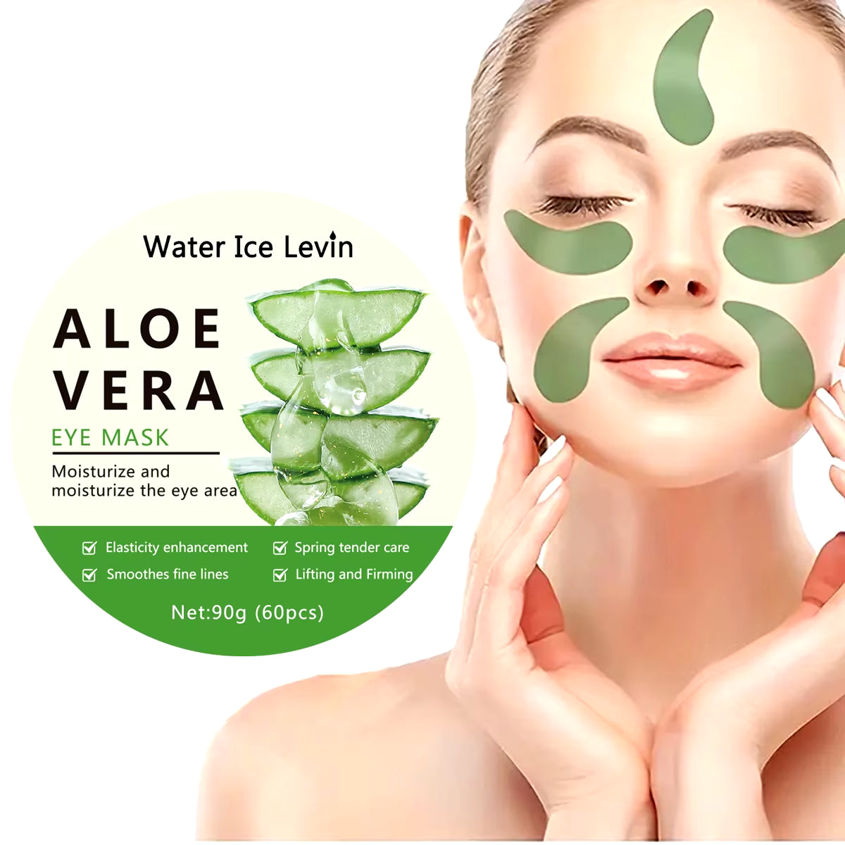 60Pcs Aloe Vera Collagen Eye Mask anti Dark Circles Eyes Bags Moisturizing Anti-Wrinkles Eye Patches Eyes Skin Care Products