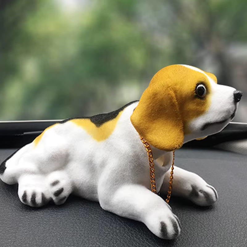 Nodding Dog Shaking His Head Tiger Doll Resin Simulation Dog Toy Dashboard Decoration Car Ornaments Cute Girl Car Accessories