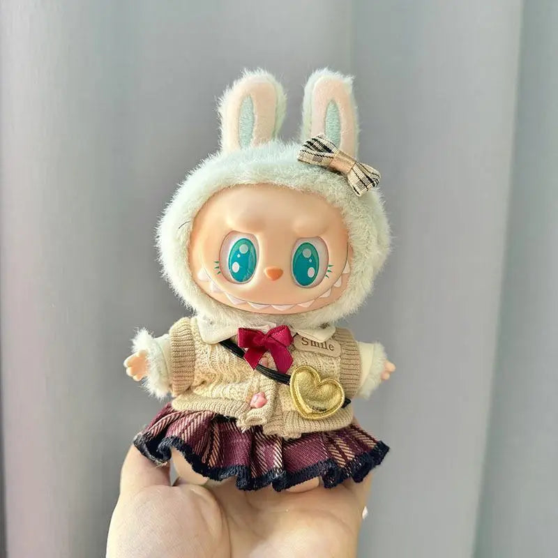 17Cm for Labubu Outfit Clothes Doll Accessories Doll JK Skirt Set
