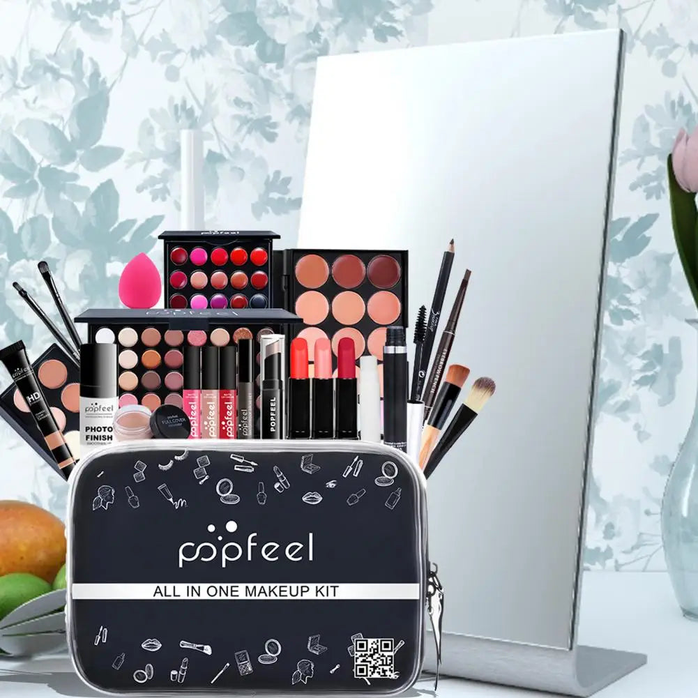 25Pes Set Makeup Set Full Professional Makeup Kit Eyeshadow Blush Face Powder Makeup Case Korean Cosmetic Lipstick