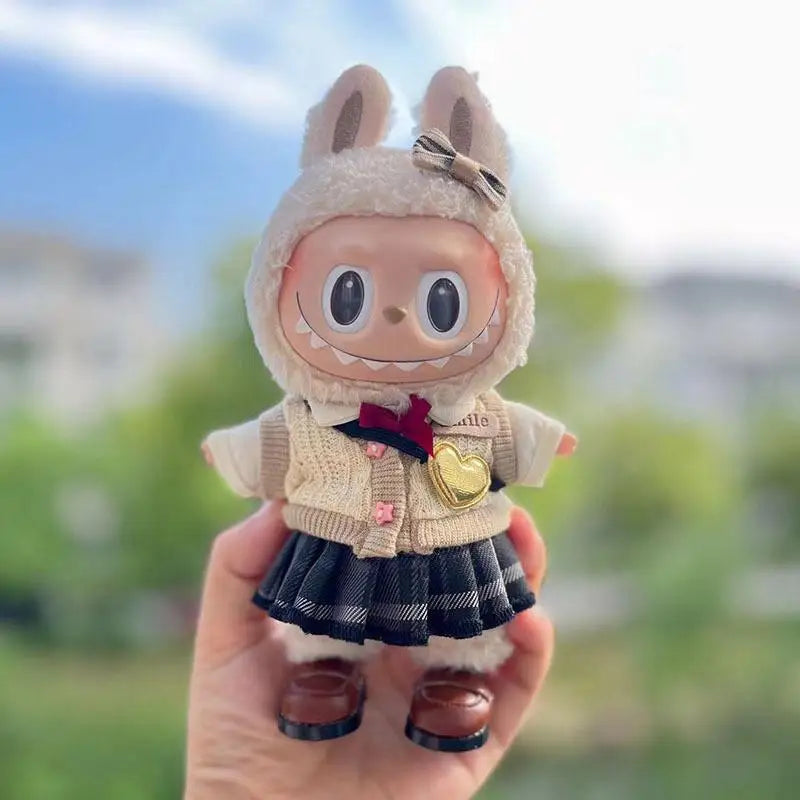 17Cm for Labubu Outfit Clothes Doll Accessories Doll JK Skirt Set