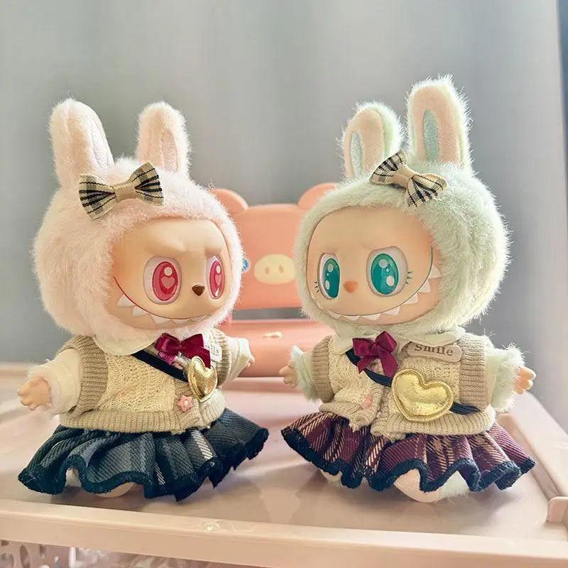17Cm for Labubu Outfit Clothes Doll Accessories Doll JK Skirt Set