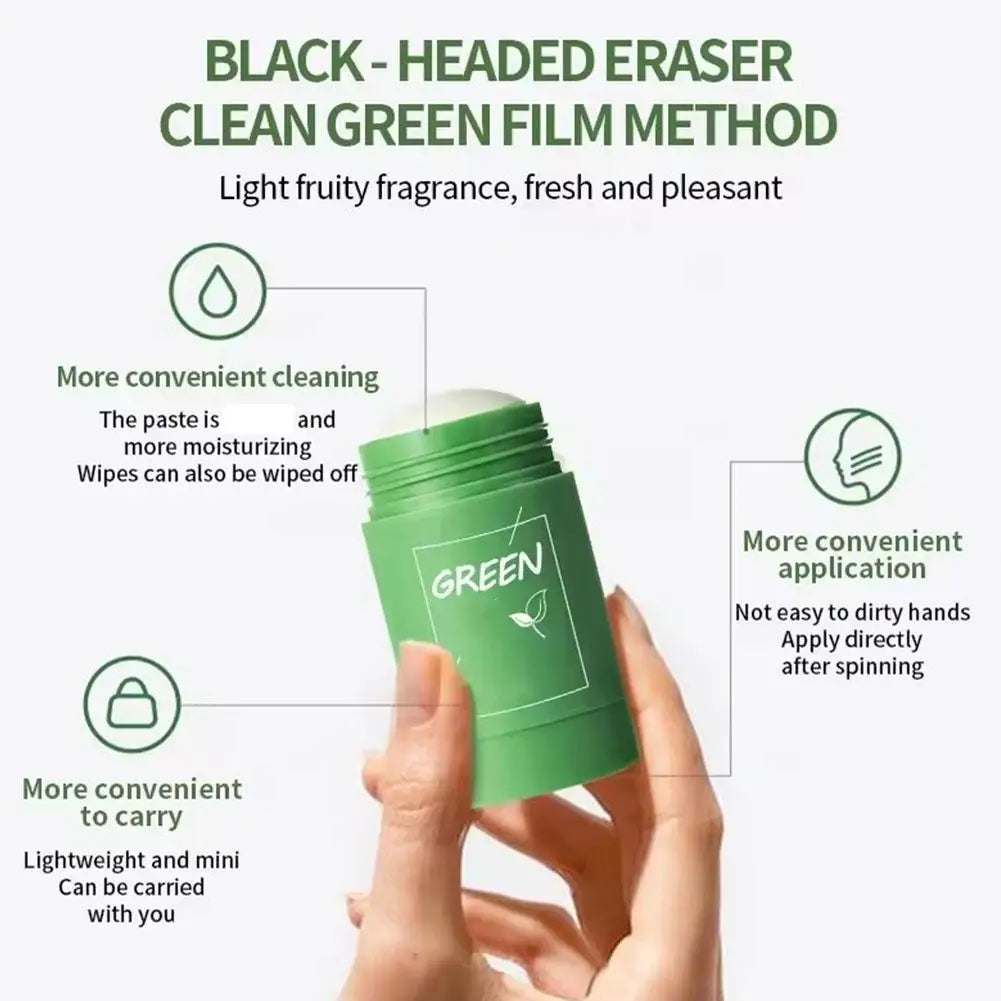 Green Tea Face Mask Stick for Face Blackhead Remover, Pore Deep Cleansing Mask Stick Moisturizing, Oil Control for All Skin Type