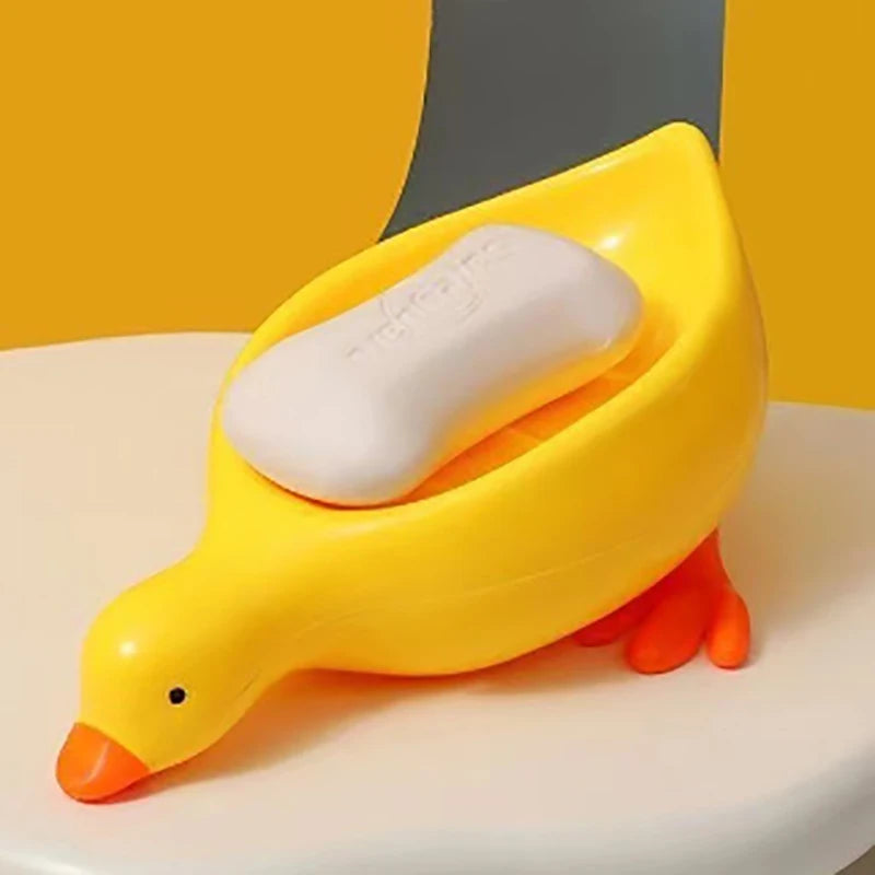1PC Yellow Duck Shape Soap Box Cartoon Soap Dish Drainable Soap Holder Soap Container Soap Dish for Tray Bathroom Accessories