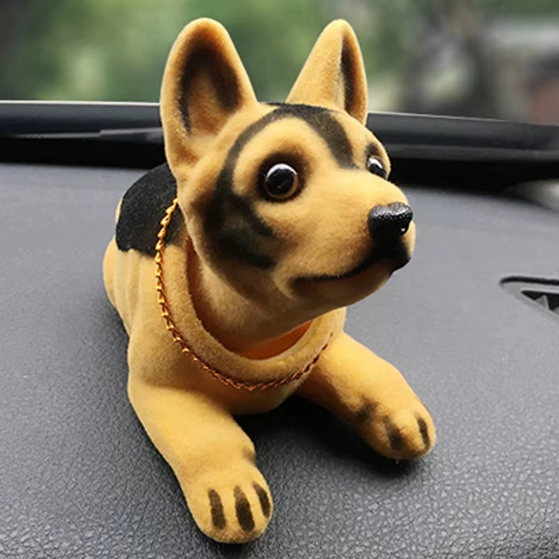 Nodding Dog Shaking His Head Tiger Doll Resin Simulation Dog Toy Dashboard Decoration Car Ornaments Cute Girl Car Accessories