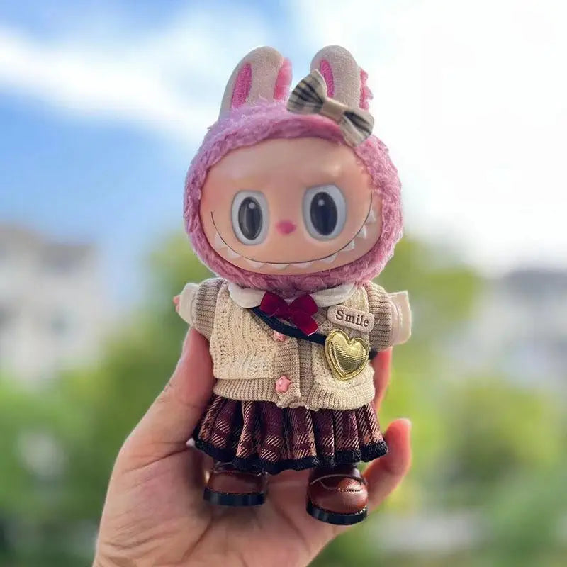 17Cm for Labubu Outfit Clothes Doll Accessories Doll JK Skirt Set