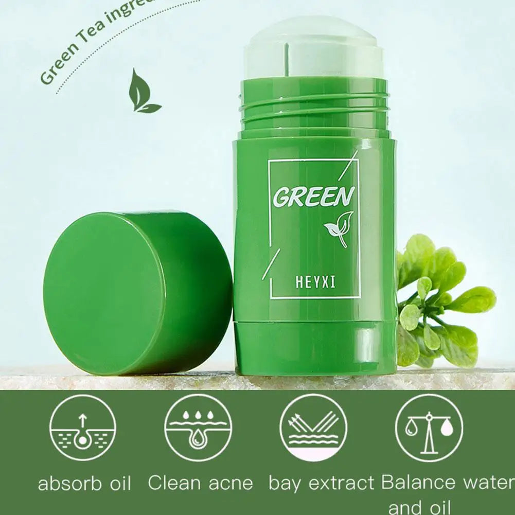 Green Tea Face Mask Stick for Face Blackhead Remover, Pore Deep Cleansing Mask Stick Moisturizing, Oil Control for All Skin Type