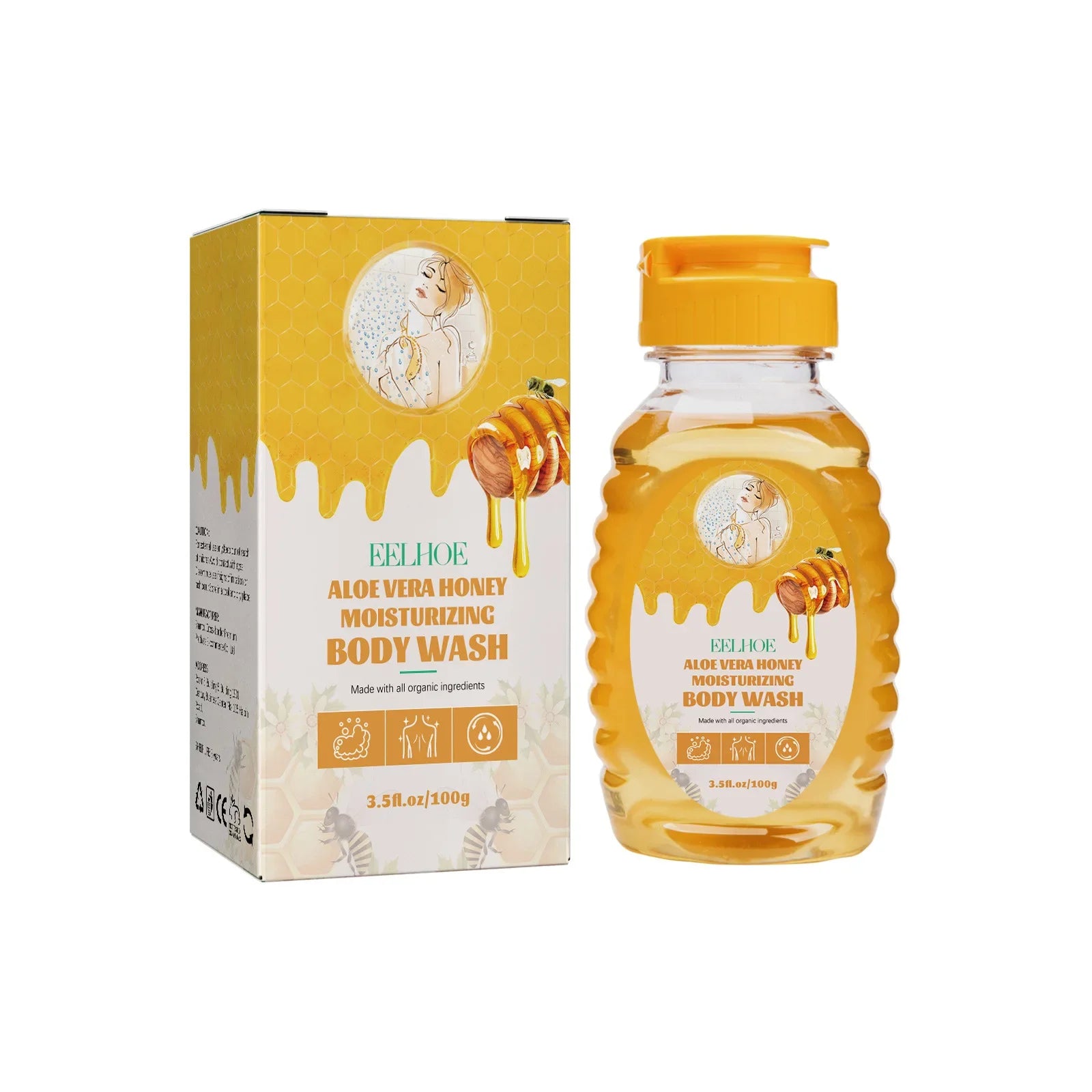 Whitening Shower Gel Firming Lighten Fade Dark Spots Melanin Removal Exfoliating Wash Smooth Moisturizing Honey Shower Lotion