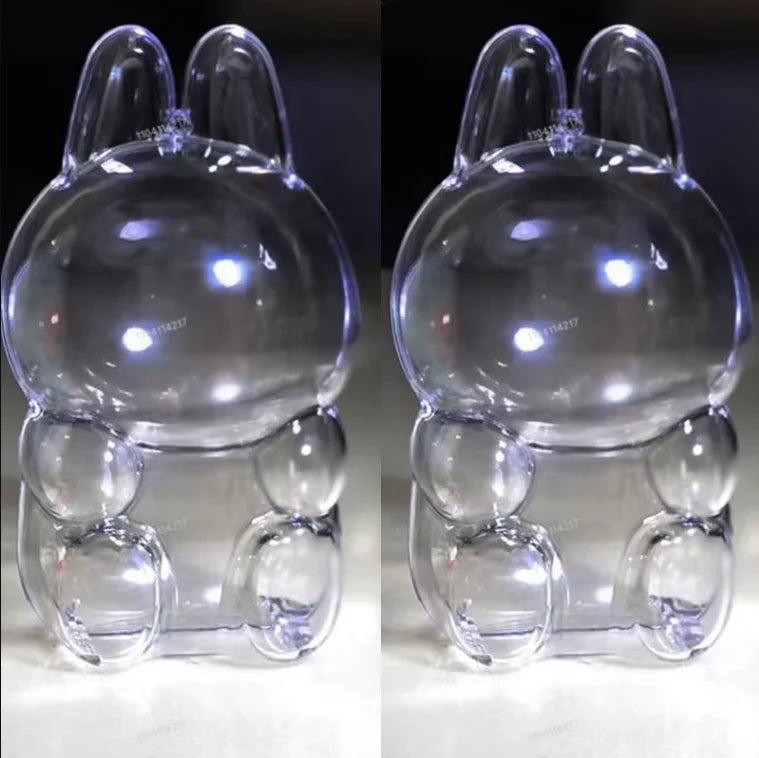 1/2Pcs Labubu Transparent Protective Cover the Monsters Labubu 2 Dust Bag Pendant Doll Accessories Vinyl Doll Storage Box