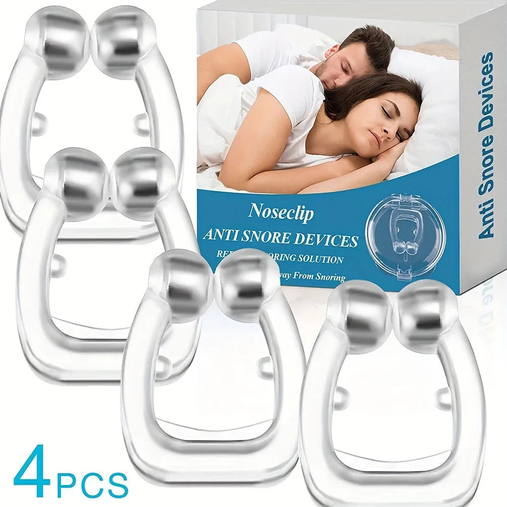 Silicone Magnetic anti Snore Stop Snoring Nose Clip Sleep Tray Sleeping Aid Apnea Guard Night Device with Case Nose Clip Men'S