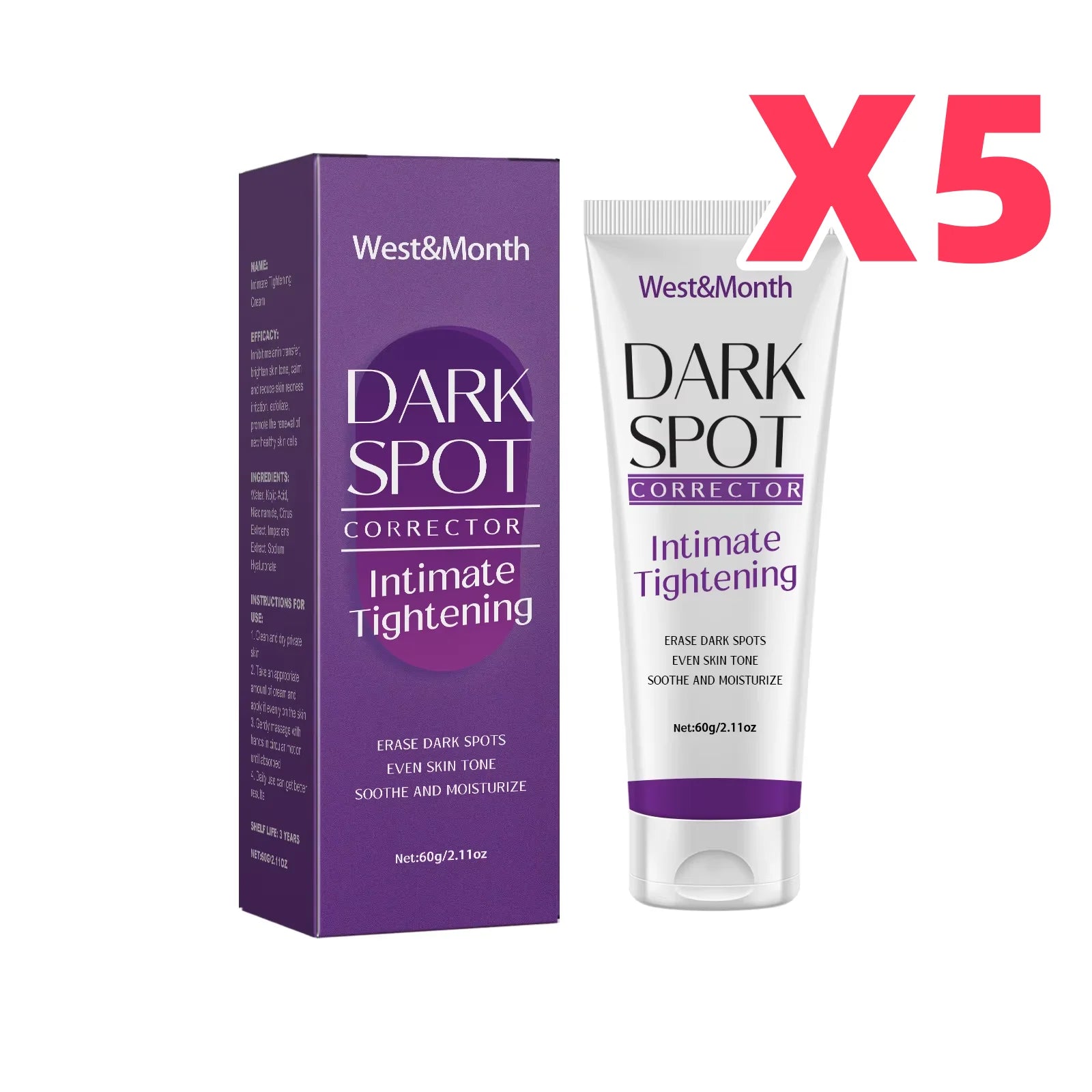 Body Whitening Lotion Dark Spot Remover for Underarms Knees Elbows Melanin Bleaching Lightening Skin Moisturizing Cream 60G