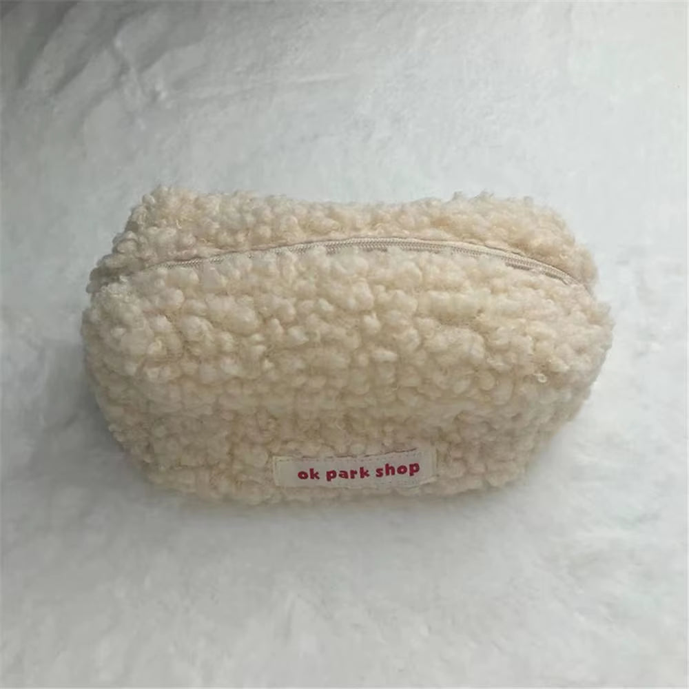 Puffs Cute Zipper Cosmetics Bag Korean Stationery Pen Case Large Capacity Women Travel Make up Toiletry Bag Washing Pouch