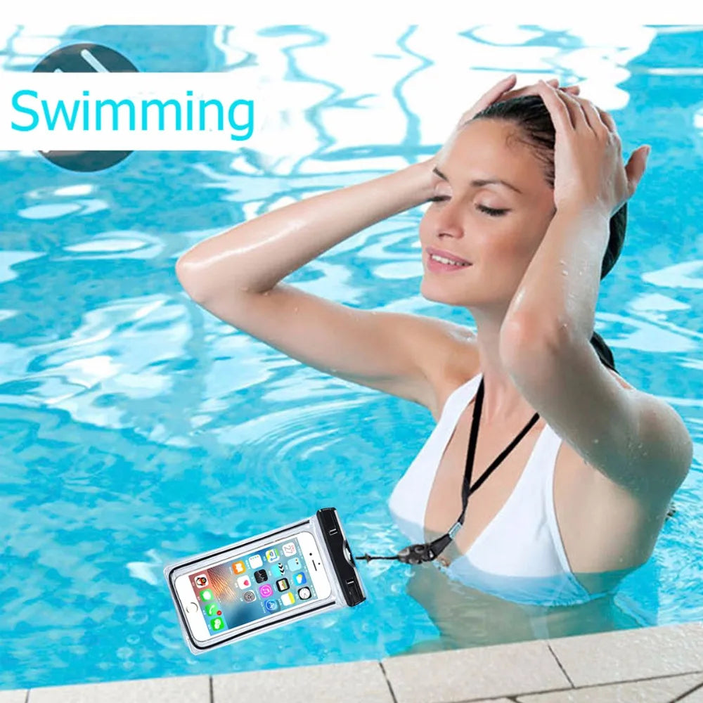 1Pcs Universal Waterproof Phone Pouch Cellphone Dry Bag Case Underwater Phone Protector PV Cover for Kayaking, Beach, Fishing
