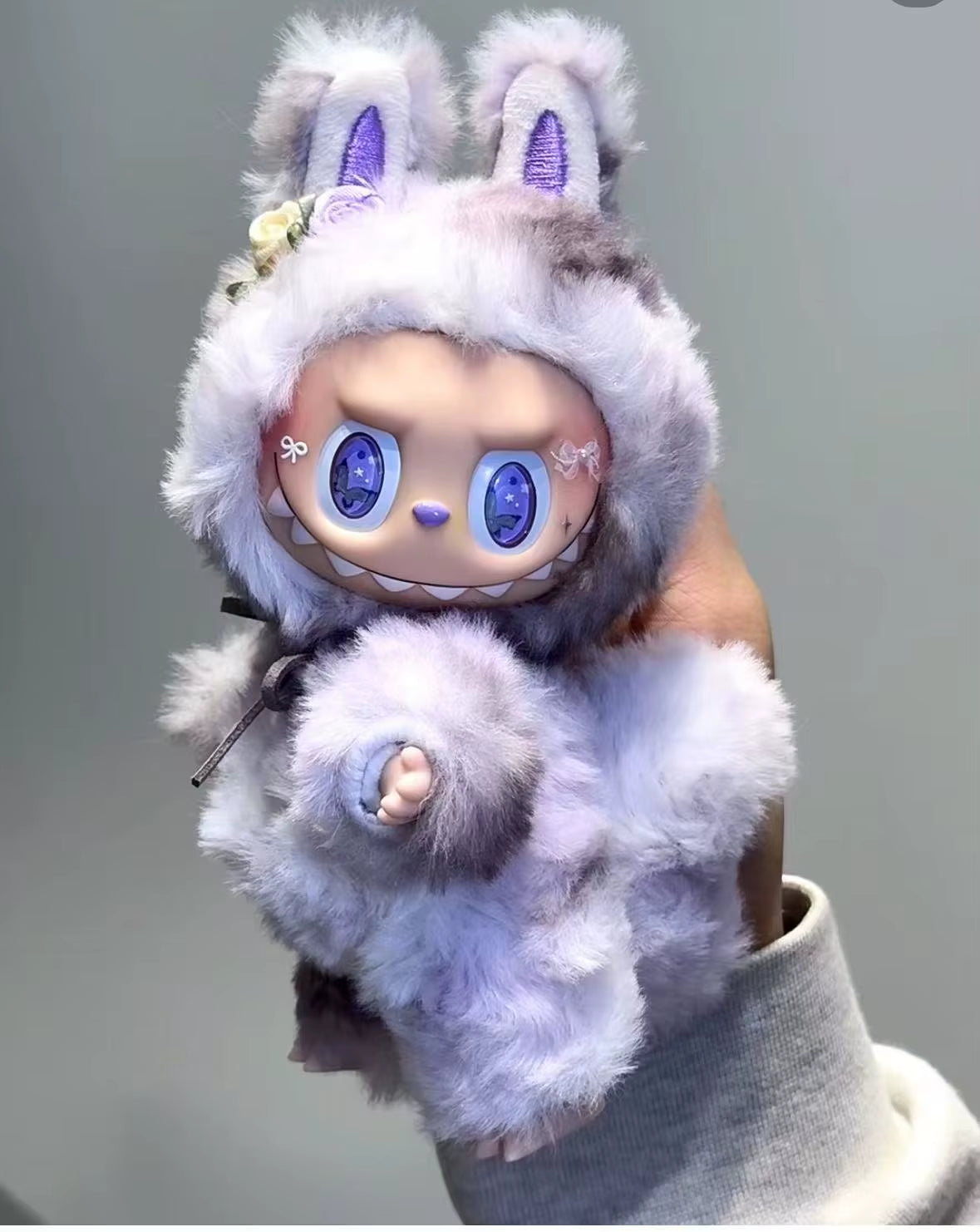 2024 Butterfly Eyes Change Baby 1:1 Labubu Second Creation Change Baby Bear Labubu Big Bow Cute Doll Girls Toy Festival Gift