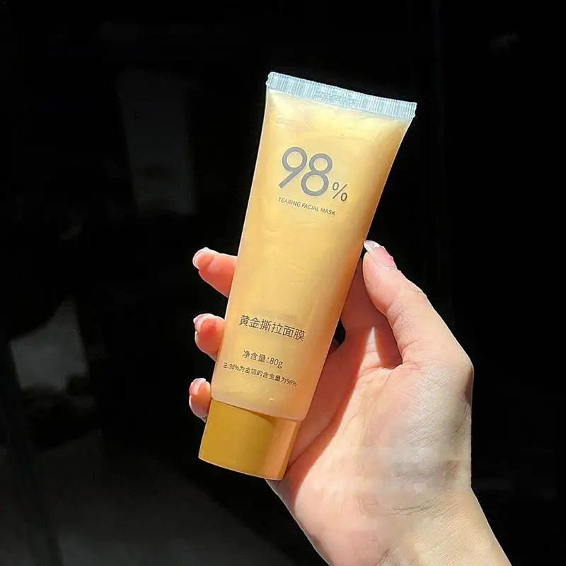 80G Gold Remove Blackhead Peel Mask Gold Tear Facial Mask Exfoliating Blackhead Anti-Wrinkle Firming 98% Gold Facial Mask