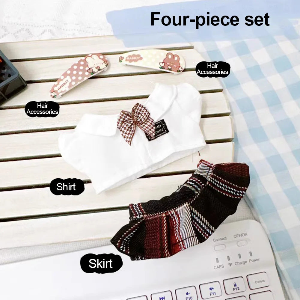 17Cm for Labubu Outfit Clothes Doll Accessories Doll JK Skirt Set