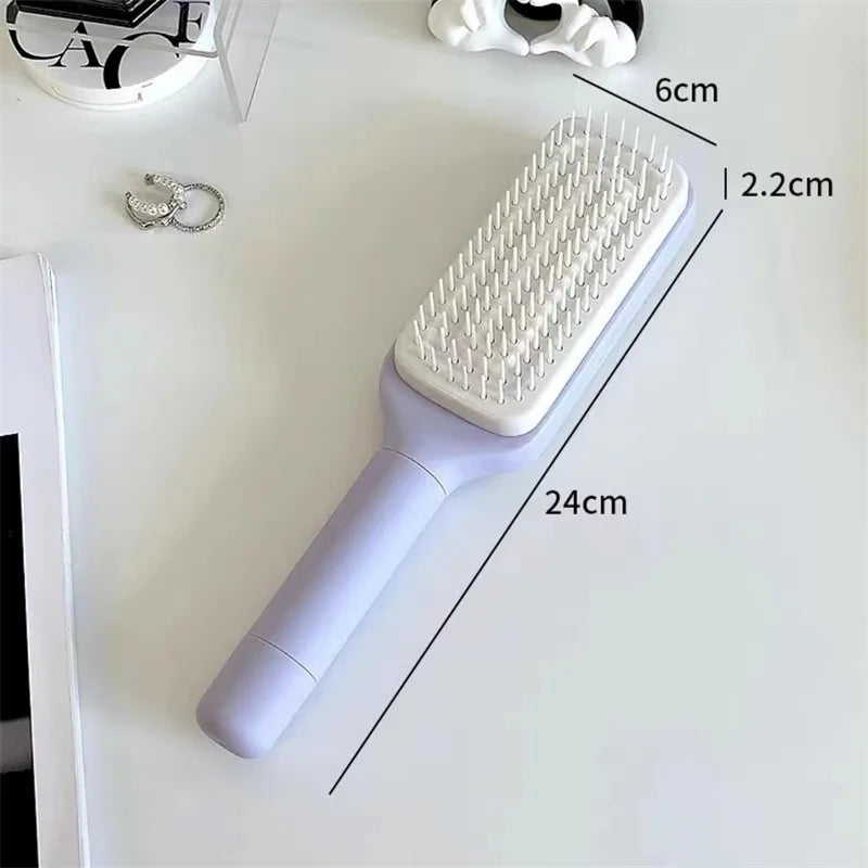 1/2Pcs Rotatable Self Cleaning Hair Brush Massage Air Cushion Comb Magic Retractable Self-Cleaning Massage Brush Telescopic Comb