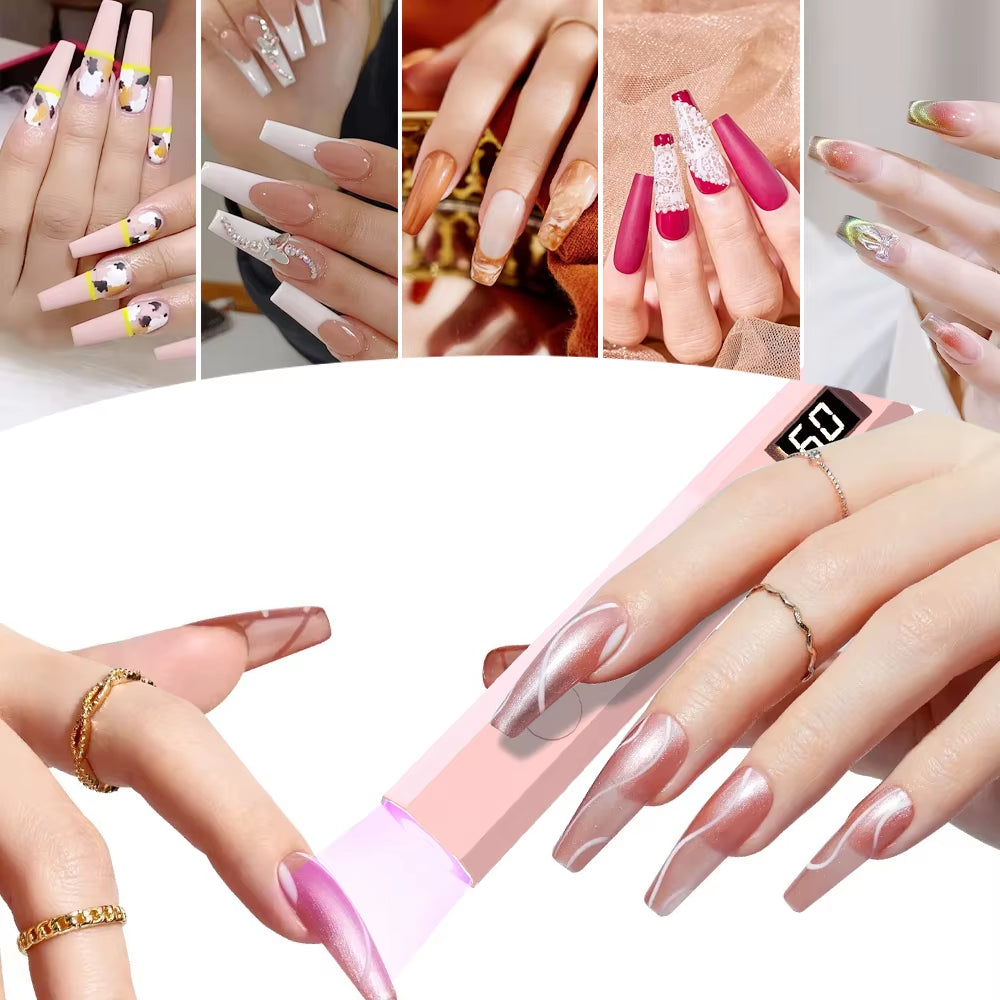 YIKOOLIN Convenient Handheld Nail Dryer Lamp UV/LED Nail Curing All Gel Polish Nail Art Tool USB Rechargeabl Quick Dry Nail Lamp