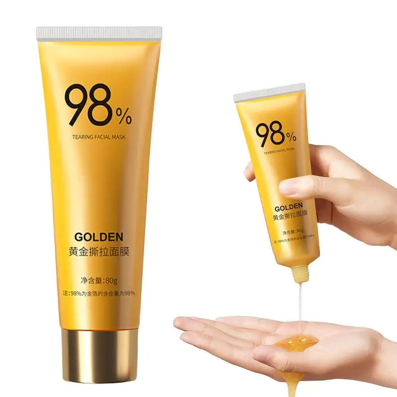 80G Gold Remove Blackhead Peel Mask Gold Tear Facial Mask Exfoliating Blackhead Anti-Wrinkle Firming 98% Gold Facial Mask