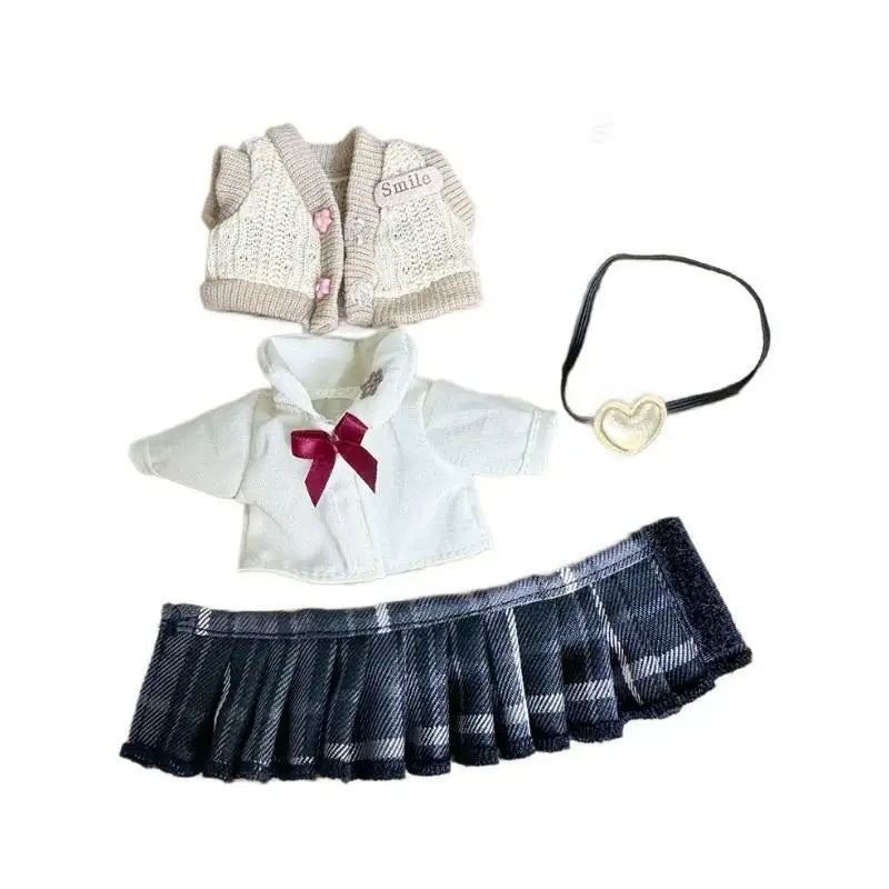 17Cm for Labubu Outfit Clothes Doll Accessories Doll JK Skirt Set