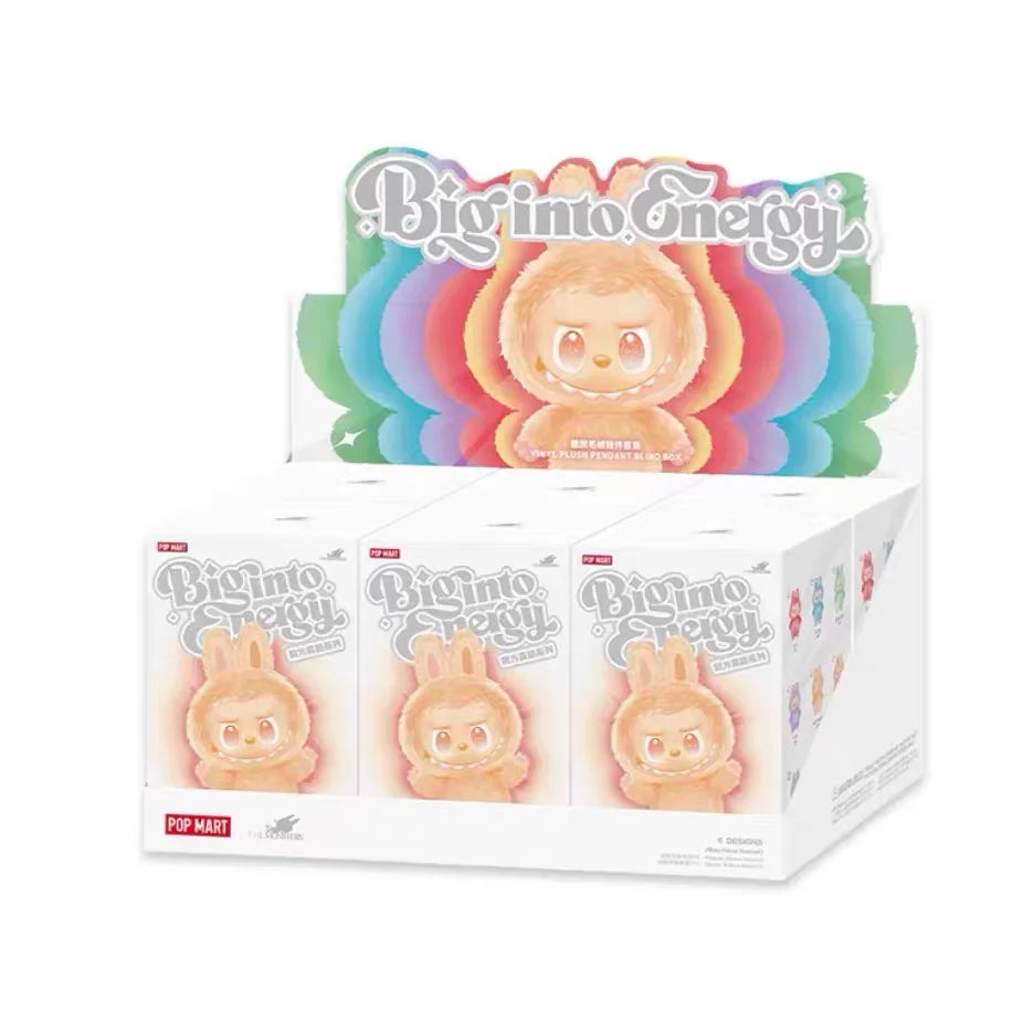 Original Popmart Labubu V3 Blind Box into Energy the Monsters Pendant Action Figure Genuine Version Labubu Doll Anime Figurine