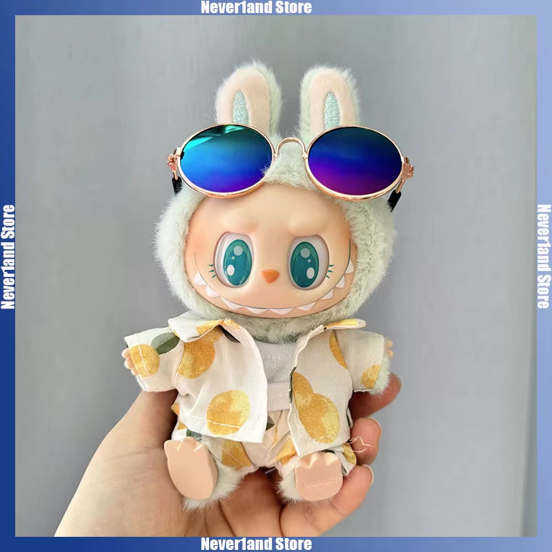 Labubu Doll Clothes Beach Resort Style Overalls Labubu Idol V1 V2 Dolls Clothing Accessories 15/17Cm Plush Doll Universal