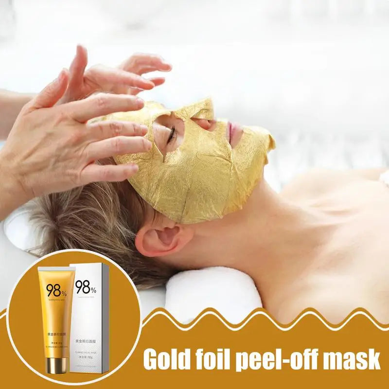 80G Gold Remove Blackhead Peel Mask Gold Tear Facial Mask Exfoliating Blackhead Anti-Wrinkle Firming 98% Gold Facial Mask