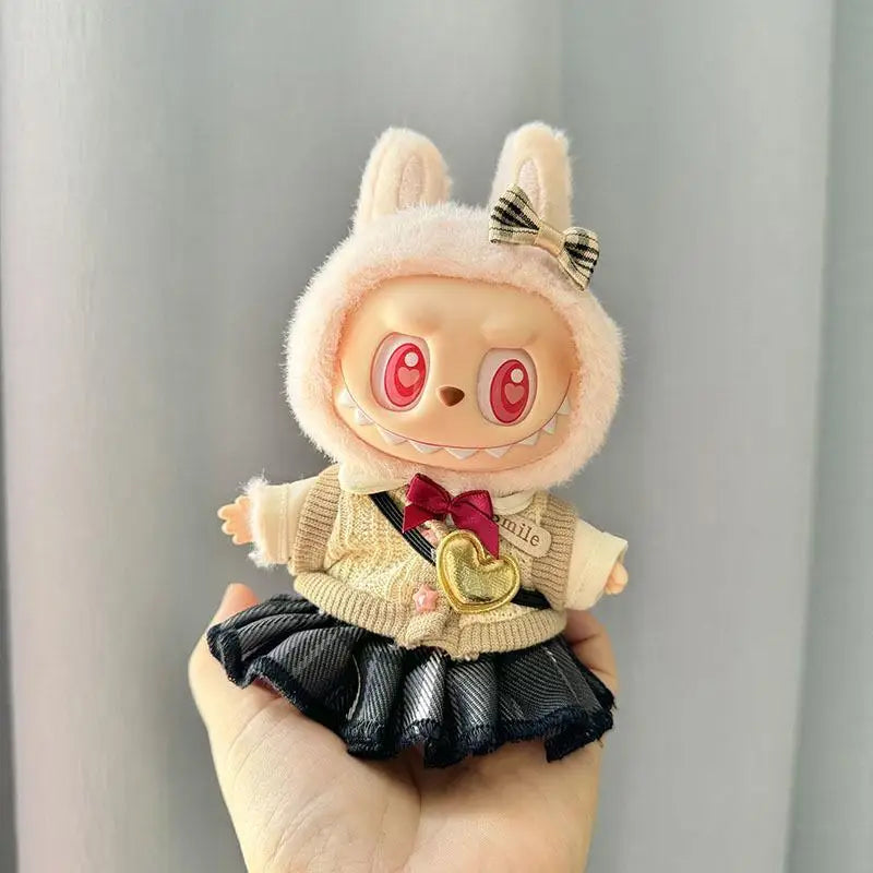 17Cm for Labubu Outfit Clothes Doll Accessories Doll JK Skirt Set