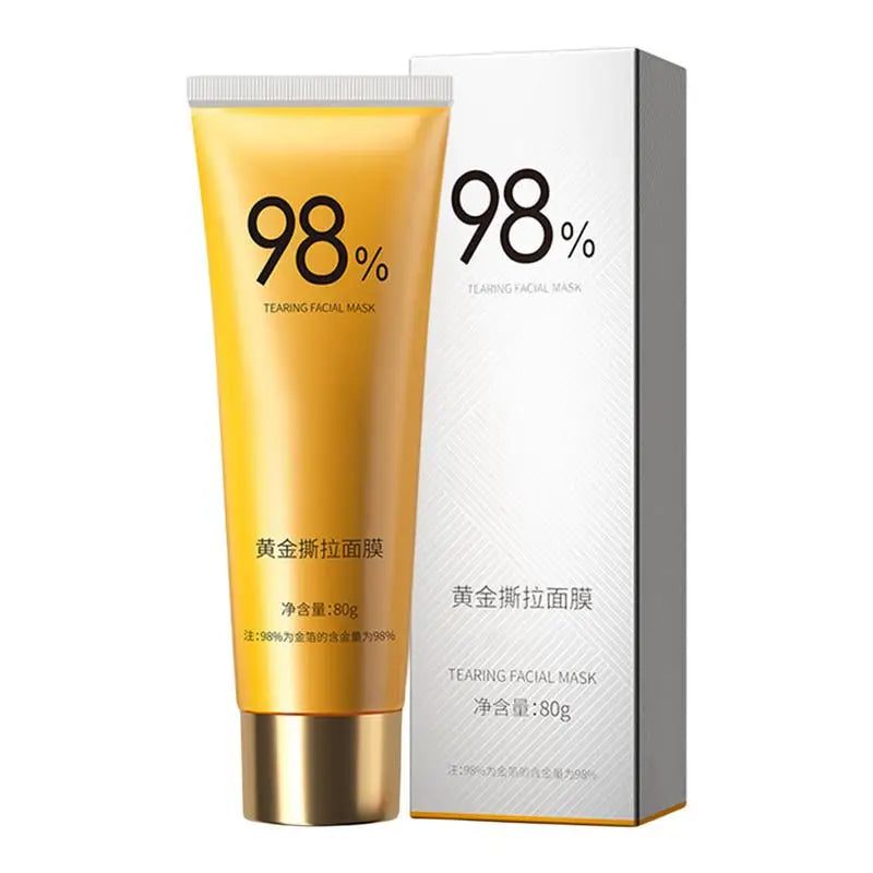 80G Gold Remove Blackhead Peel Mask Gold Tear Facial Mask Exfoliating Blackhead Anti-Wrinkle Firming 98% Gold Facial Mask